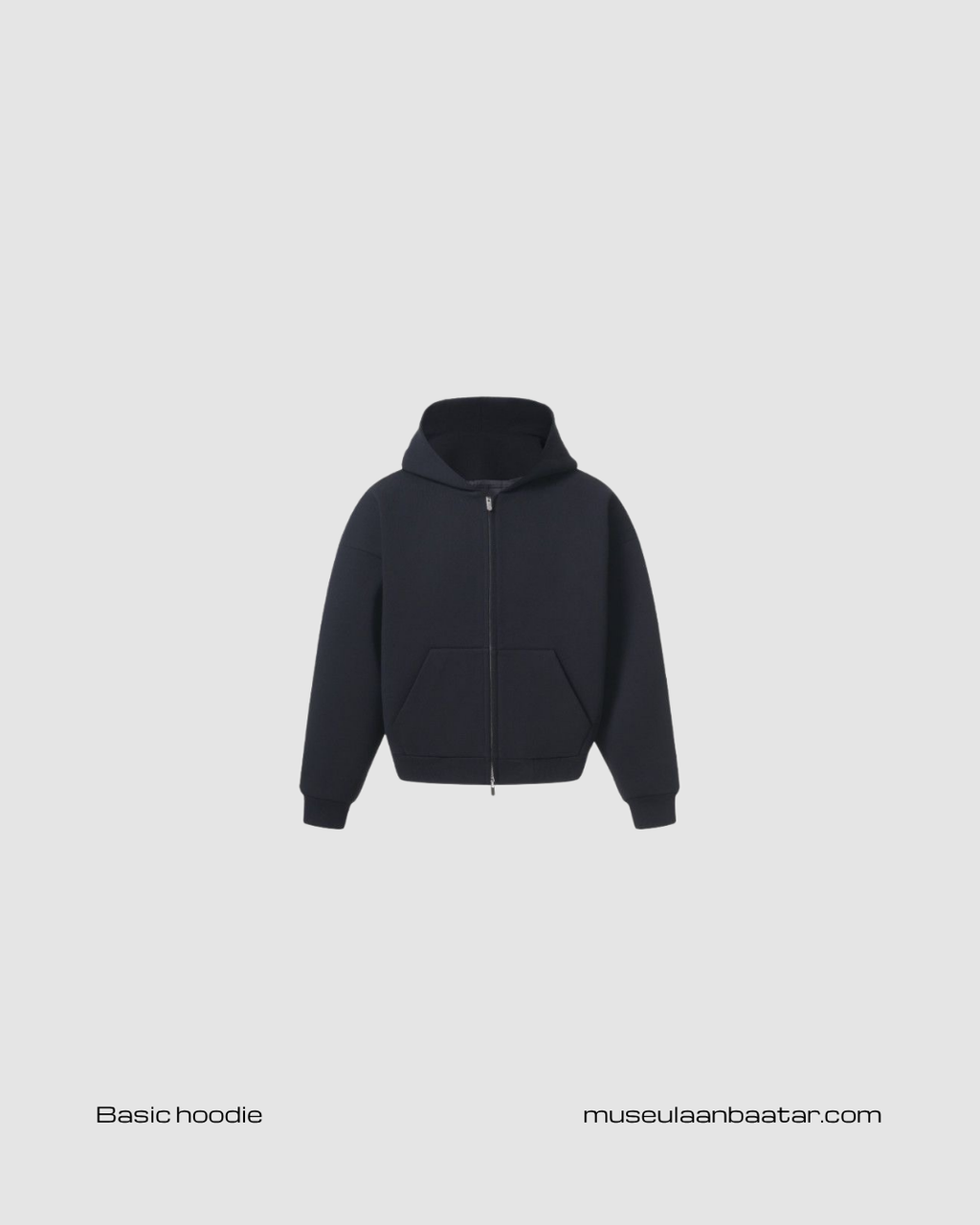 "Seventhstore" basic cotton zip hoodie