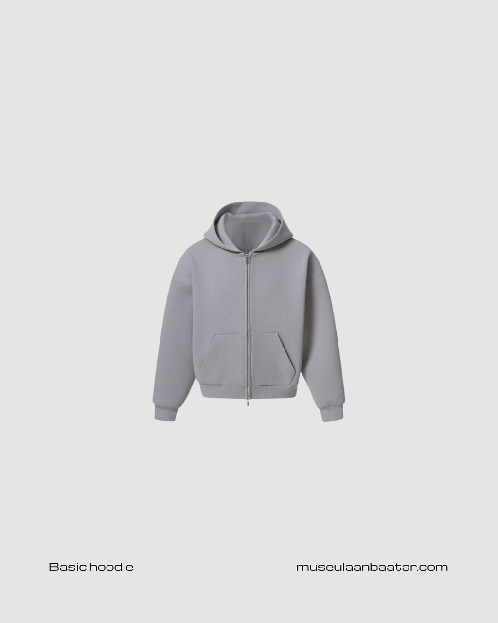 "Seventhstore" Basic cotton zip hoodie